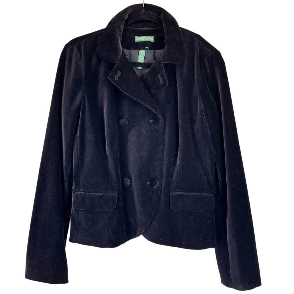 Vintage Lauren Jeans Co. Ralph Lauren Classic Black Velvet Blazer Y2K 90s Sz M
